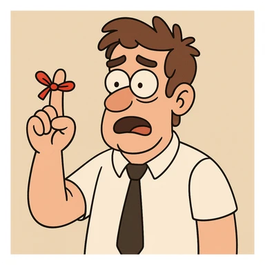 Tie on the finger people sticker