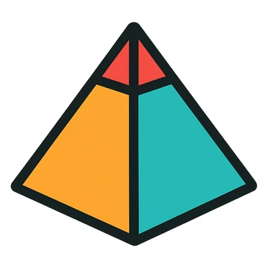 colored square pyramid icon sticker