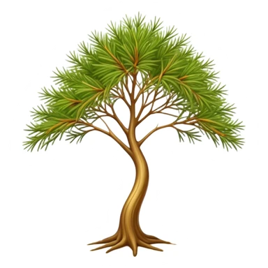 Cinematic Realistic Allocasuarina Emoji, Tall and elegant, with long, needle-like foliage that gives the tree a fine, wispy appearance. The tree’s soft, golden-brown color adds warmth to the landscape. Soft glowing outline, capturing the essence of Australian beauty, strength, and serenity in an allocasuarina tree! sticker