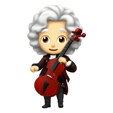 Antonio Vivaldi standing Baroque Red wig old chibi banjo sticker