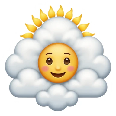 happy Sunny Cloud, with sun, eye sticker