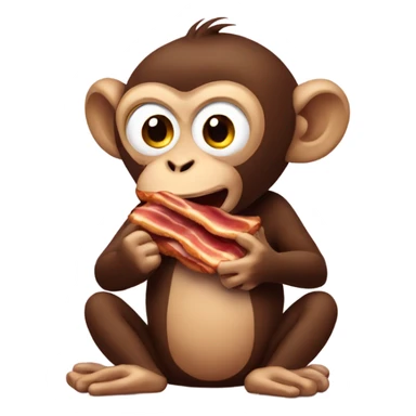 Monkey eating bacon sticker