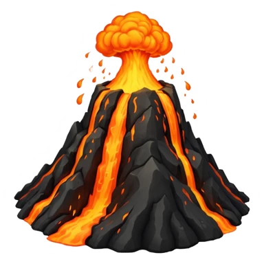 volcano with lava flow sticker