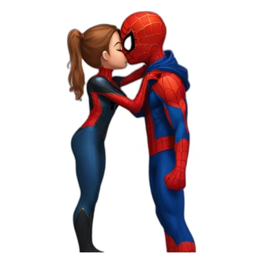 Spider-Man kissing Spider-girl sticker