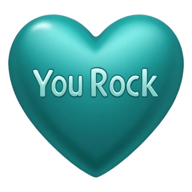 Teal heart with You Rock! wording sticker