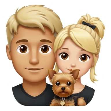 tan boy blonde girl with yorkie sticker