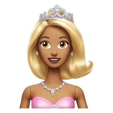 Barbie with tiara sticker