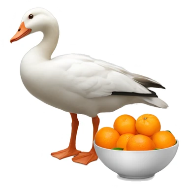 A white goose and  bowl of oranges 🍊  sticker