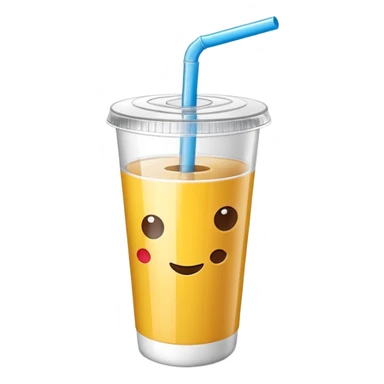 3D minimal icon of a snack and drink cup with a clear accent in #FF3D00, clean and modern cafeteria feel sticker