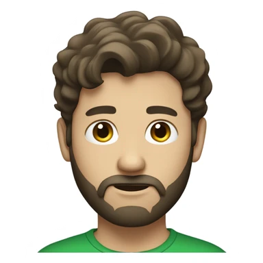 bearded dark brown hair white boy in green shirt sticker