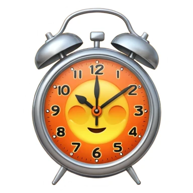 alarm clock, sunset MORE SUNSET PARTY. Don't put a person there. Default emoji face sticker
