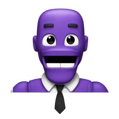 fnaf purple guy with big smiling 8-bit mouth sticker
