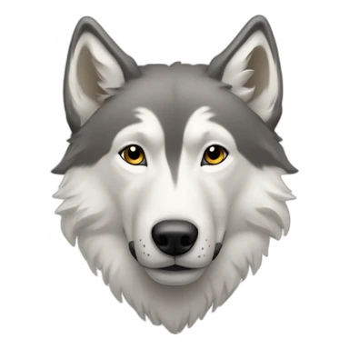 Loup blanc jouent avec un chien sticker