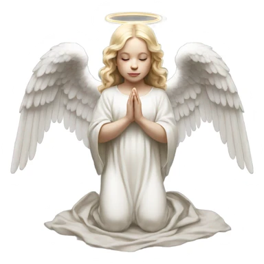 Hyper Realistic pale praying angel full body with halo sticker