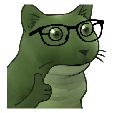 Cat wearing glasses sticker