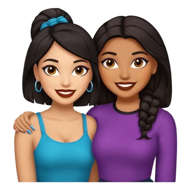 Boujy baddie best friends, trendy heavy makeup both dark hair one light skinned and one caramel skin  sticker