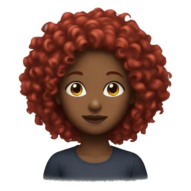 black girl with red curly hair sticker