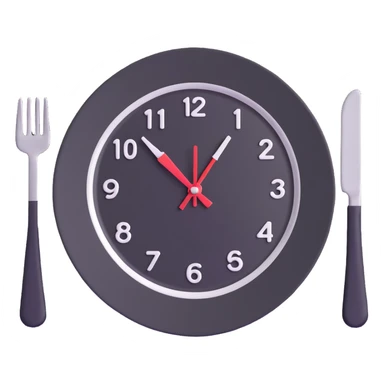 empty plate with a clock overlay, representing intermittent fasting sticker