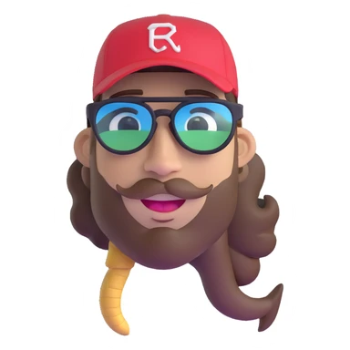 guy with brown hair, baseball cap, Pit Viper glasses, winking sticker
