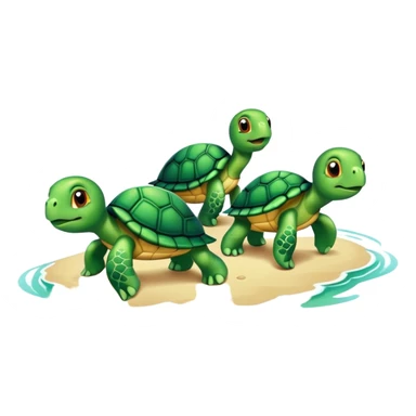 Baby turtles going to sea sticker