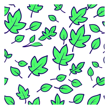 lush green summer leaves floating and spinning in a pleasant summer breeze sticker