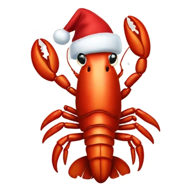 lobster with christmas hat and scarf  sticker