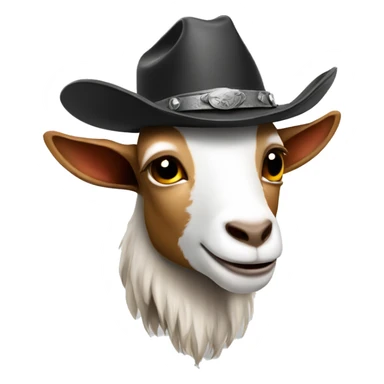 Goat head in a cowboy hat sticker
