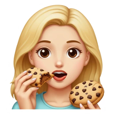 Girl eating crumbl cookie  sticker