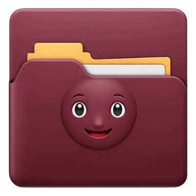 create a dark maroon folder emoji animated and simple sticker