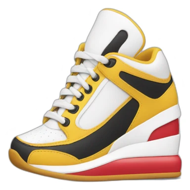 Sneaker with a high stiletto heel sticker