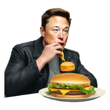 elon musk eating burger sticker