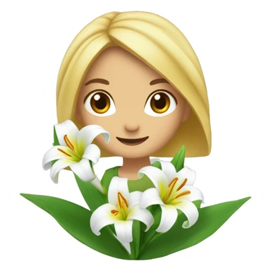 Lilly with a flower in Italië sticker