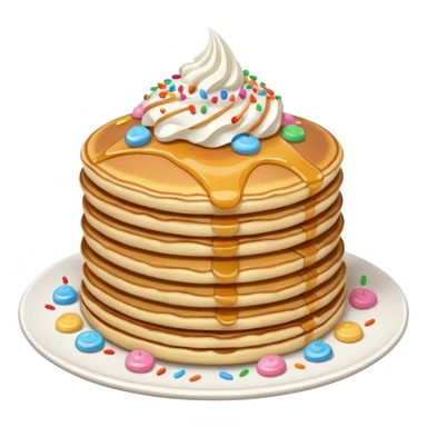 stack of pancakes with whip cream and sprinkles sticker