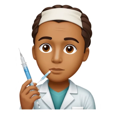 Charlie Parker with a syringe and a bandage sticker