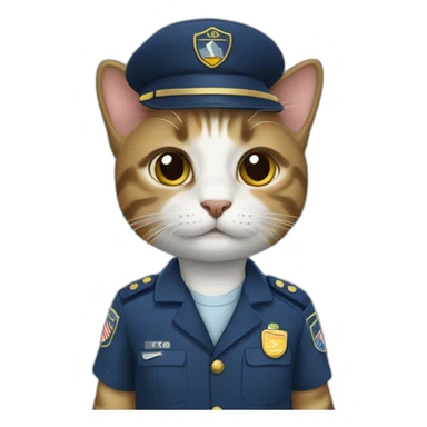 a cat in airport uniform sticker