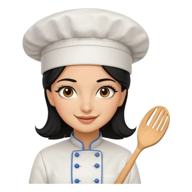 Create a persian girl, black hair, Middle Eastern with lashes  chef🧑‍🍳 emoji, barbie vibes tan skin black long hair with long lashes BADDIE VIBES long black hair and tanned skin dark brown eyes and longer baddie lashes sticker