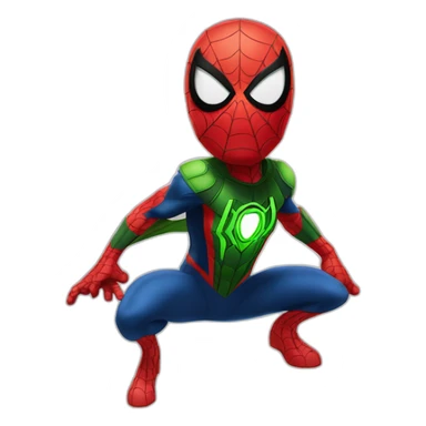 Spider man with Ben 10 sticker