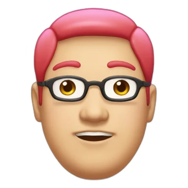 red-spectacles-fat-men-japanese-pinkhair sticker