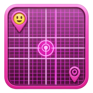 mix pink of a big gps map of the lines sticker