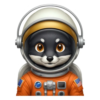 black fox astronaut sticker