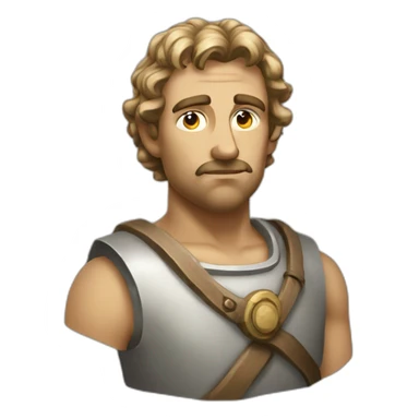 medieval innovator, thinking, concentrated, torso sticker