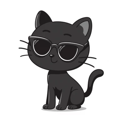 Cute cat wearing stylish sunglasses sticker