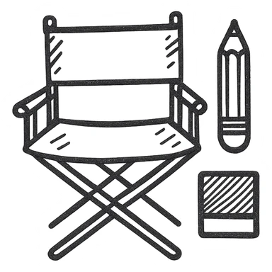 Director’s Chair with Pencil + Swatch sticker