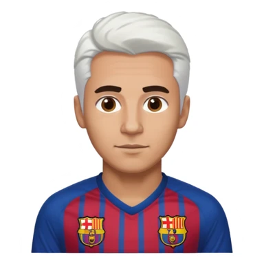 araujo футболист с белыми волосами и коричневыми бровями  в футболке барселоны sticker