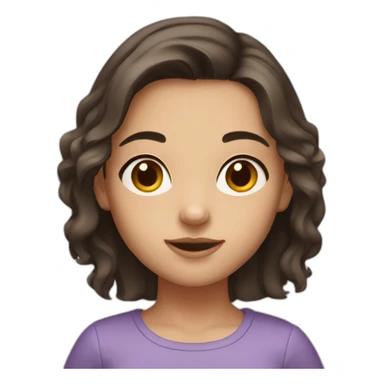 Girl with medium dark brown hair and brown eyes sticker