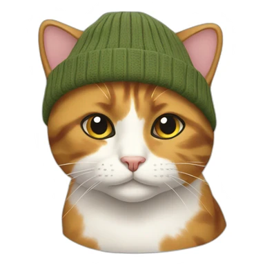 calico cat with a beanie sticker