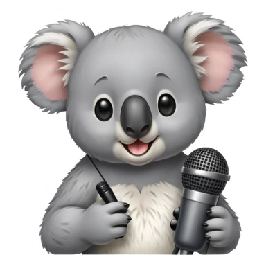 koala singing into a microphone sticker