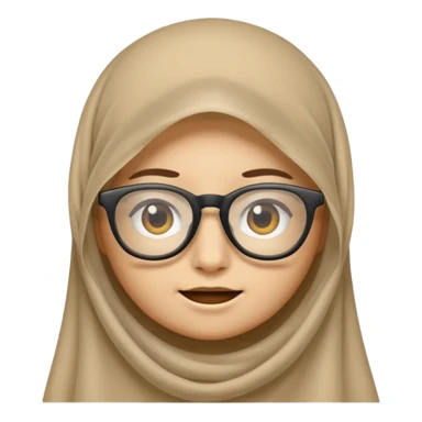A veiled emoji wearing glasses sticker