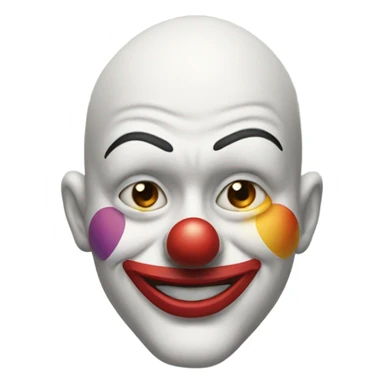 Facing taking off clown mask sticker