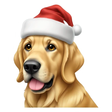 Golden treiver con gorro de papa noel sticker